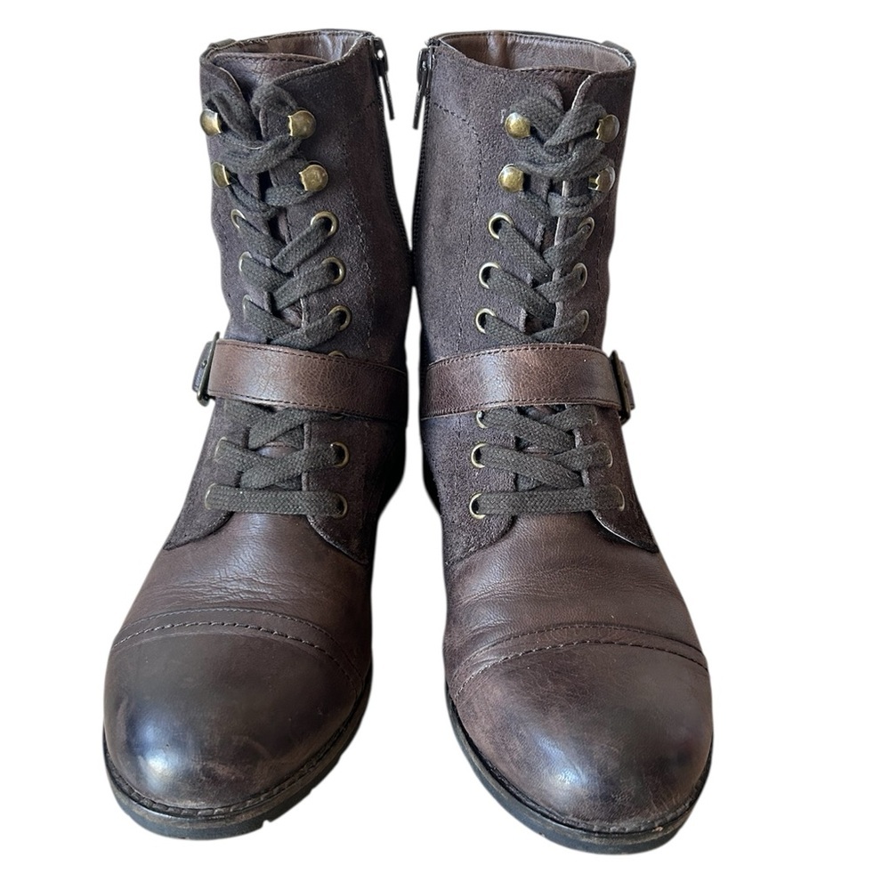 Abeo Dayton Brown Leather Heeled Boots with inside zip size 7 - Picture 4 of 9